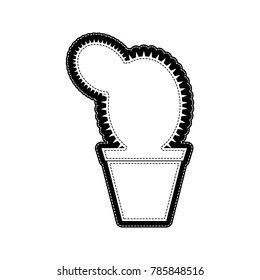 Cactus sign illustration. Vector. Flat style black icon on white.