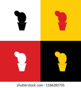 Cactus sign illustration. Vector. Icons of german flag on corresponding colors as background.