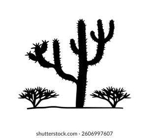 Cactus Silhouette - Desert Landscape Art