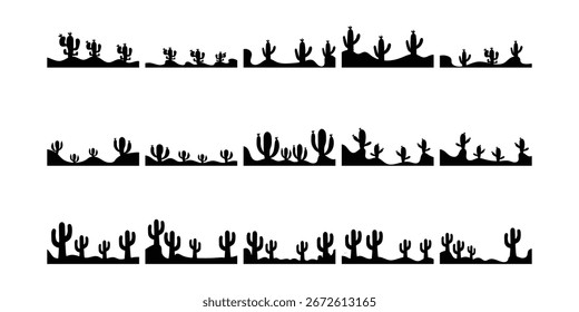 Coleção de Vetores de Design de Silhueta de Cactos
