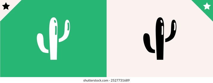 Cactus silhouette icon design vector