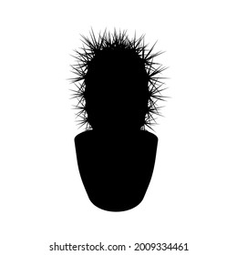 Cactus silhouette isolated on white background. Vector illustration