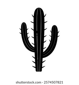 cactus silhouette on white background