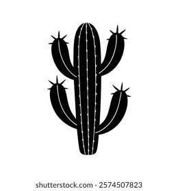 cactus silhouette on white background