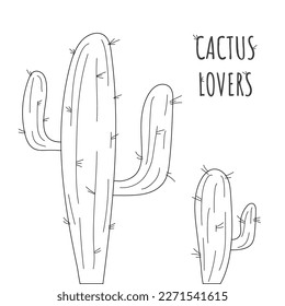 cactus silhouette print with inspirational quote isolated on white.