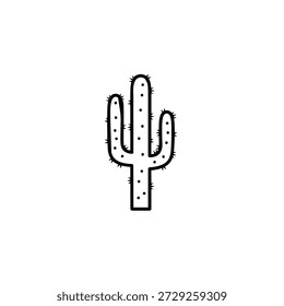 Silhueta de Cactos: Uma ilustração simples, mas impressionante, de um cacto contra um pano de fundo minimalista.