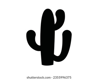 Cactus silhouette vector art white background