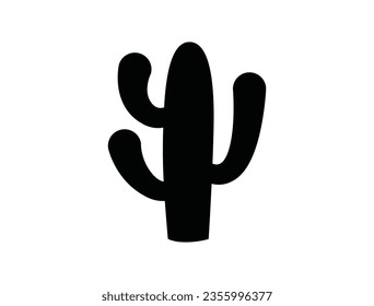 Cactus silhouette vector art white background