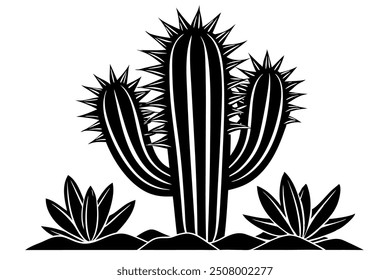 a cactus silhouette vector illustration