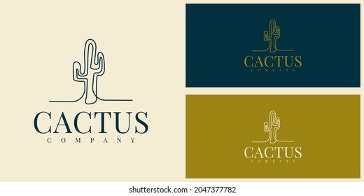 Cactus simple logo illustration template design