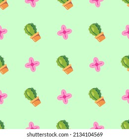 Cactus simple pattern vector design Background 