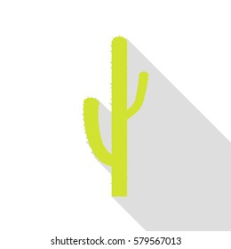 Cactus simple sign. Pear icon with flat style shadow path.