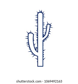 Cactus simple sign. Vector. Flat style black icon on white.