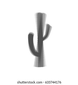 Cactus simple sign. Vector. Gray icon shaked at white background.