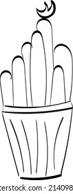 Cactus sketch vector hand drawn illustration for print or use as poster, card or T shirt