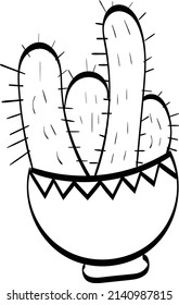 Cactus sketch vector hand drawn illustration for print or use as poster, card or T shirt