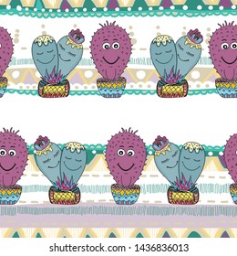 cactus smile, happy cactus, mascot vector cartoon illustration.love cacti, love, smiles