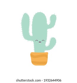 cactus smiling on a white background vector illustration design