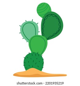 cactus en el icono del suelo aislado