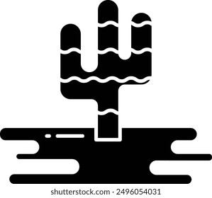Cactus solid glyph vector illustration