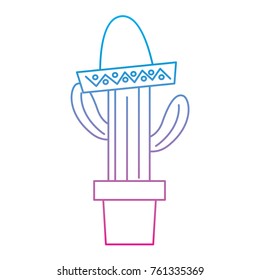 cactus with sombrero  mexico culture icon image 