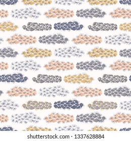 Cactus spiny texture abstract seamless pattern. Stripes vector illustration. Repeatable stylish modern design wallpaper. Hand drawn pretty desert cacti spikes home decor background. Yellow, grey, pink