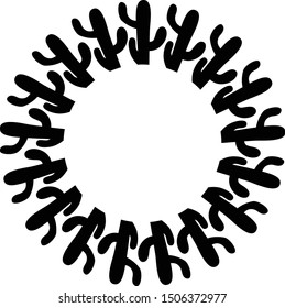 Cactus Split and Circle Monogram Vector Silhouette 