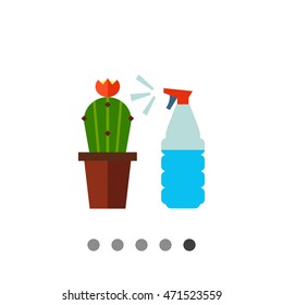 Cactus with spray bottle