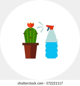 Cactus with spray bottle