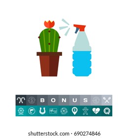 Cactus with spray bottle