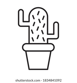 Cactus sticker and line style icon design, Plant desert nature tropical summer mexico and western theme Vector illustration