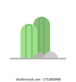 Cactus and stone icon. Simple color vector elements of wilderness icons for ui and ux, website or mobile application