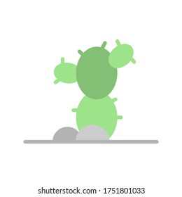 Icono de cactus y piedra. Elementos de vector de color simples de iconos de la naturaleza silvestre para ui y ux, sitio web o aplicación móvil
