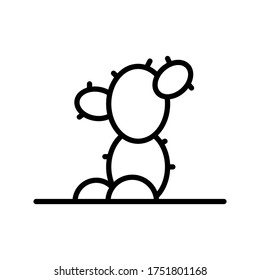 Kakteen und Steinsymbol. Einfache Linie, Umrisslinien, Vektorelemente von Wildnissymbols für i und ux, Website oder mobile Anwendungen