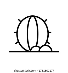 Icono de cactus y piedra. Línea simple, contorno vectorial elementos de iconos de zonas silvestres para ui y ux, sitio web o aplicación móvil