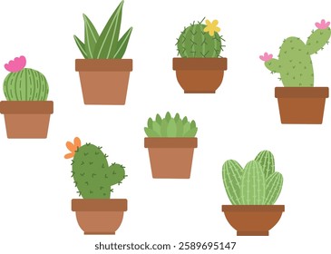 cactus succulent desert plants vector