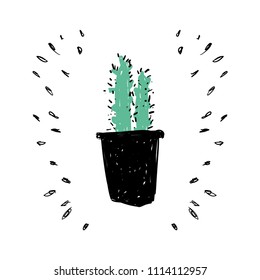 Cactus and succulent doodle vector illustration for basic designs, print and catalogues.