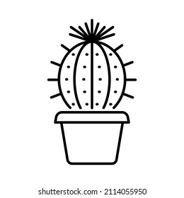 Cactus, succulent plant icon editable stroke