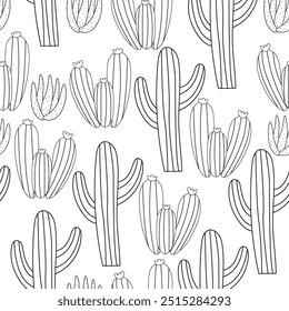 cactus and succulent seamless pattern background illustration