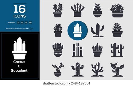 Cactus and Succulent Set of high-quality icons that are suitable for Cactus and Succulent. And change your next projects with minimalist icon design, perfect for websites, mobile apps, books.