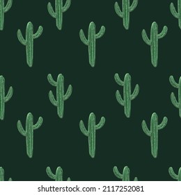 Cactus and Succulent Wallpaper, Desert Plants Background, Botanical Backdrop, Green and Natural Illustration, Cacti Seamless Pattern, Outdoor Plants Elements