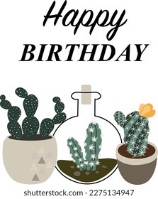 Cactus and succulents greeting cards. Card Templates
