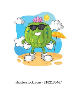 the cactus sunbathing in summer. character vector