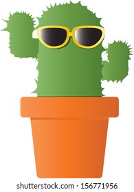 cactus with sunglasses