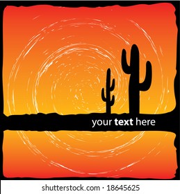 Cactus Sunset Scene Design