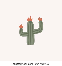 Cactus Symbol. Exotic Plant For Social Media Post. Vector Illustration.