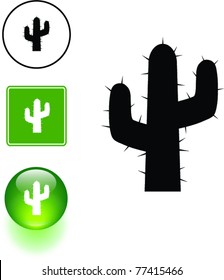 cactus symbol sign and button