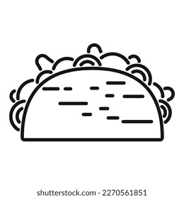 Cactus taco icon outline vector. Mexican food. Tacos beef
