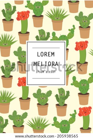cactus template vectorillustration stock vector royalty free