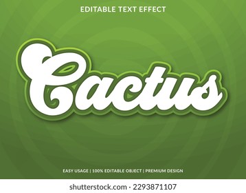 cactus text effect template business logo and brand editable vector